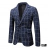 Men's Cotton Blazer New Vintage Casual Large Check Slim Fit