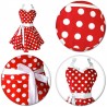 Rockabilly fit & flare vintage kitchen apron red with white polka dots