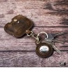 Custodia Air Pod Air Tag personalizzabile in vera pelle marrone country vintage style