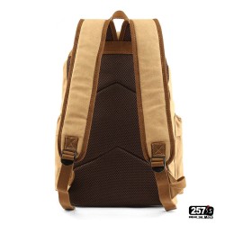 Zaino porta pc laptop a sacco vintage in canapa multi tasche con caricatore usb