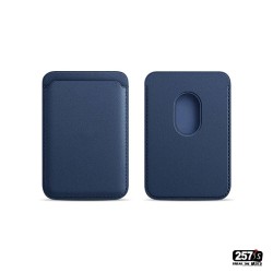 Porta tessere blue navy smartphone magnetico in vera pelle Vintage Style - 257Style Vintage Shop