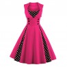 Vestito Rockabilly Swing da Donna Fit&Flare smanicato con inserti a pois