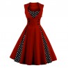 Vestito Rockabilly Swing da Donna Fit&Flare smanicato con inserti a pois