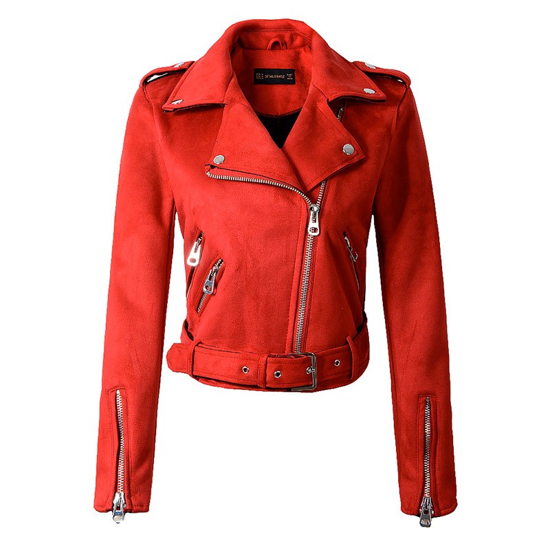 Giacca biker donna in pelle ecologica scamosciata anni 50's rock-n-roll