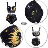 Bikini vita alta e top corsetto halter strap rockabily fantasia luna sole costellazioni