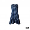 Vestito Prendisole New Vintage smanicato con gonna asimmetrica a pois