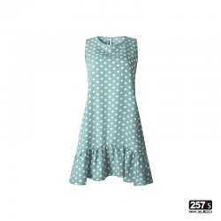 Vestito Prendisole New Vintage smanicato con gonna asimmetrica a pois