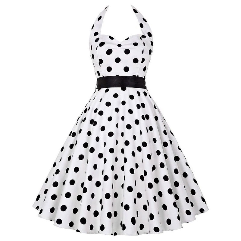 Vintage 50s Rockabilly Swing Dress Audrey Hepburn style