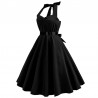 Rockabilly swing 50's dress - fit & flare - heart-shaped halter strap - solid color