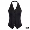 Women's vest backlass new vintage style cut out and V-neck