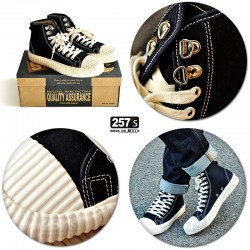 Sneaker new vintage alte unisex in jeans e morbida gomma