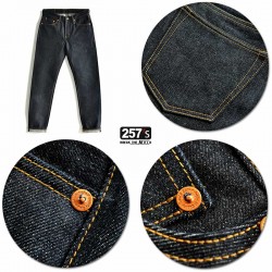 Blue Jeans Uomo New Vintage Rockabilly in Denim Spesso (18 Oz)