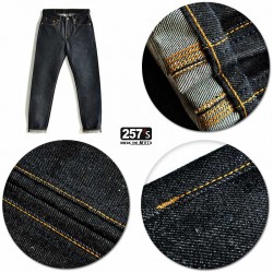 Blue Jeans Uomo New Vintage Rockabilly in Denim Spesso (18 Oz)