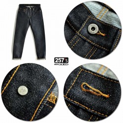 Blue Jeans Uomo New Vintage Rockabilly in Denim Spesso (18 Oz)