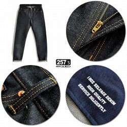 Blue Jeans Uomo New Vintage Rockabilly in Denim Spesso (18 Oz)