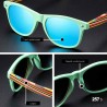 Sunglasses with colored and polarized wooden temples | Wayfarer style