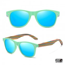 Sunglasses with colored and polarized wooden temples | Wayfarer style