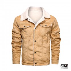 Ecological Suede Man Jacket New Vintage Aviator and Decors