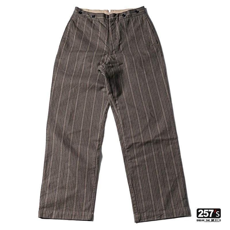 Pantaloni Uomo Vintage Work Style 1920's in Cotone Gessato